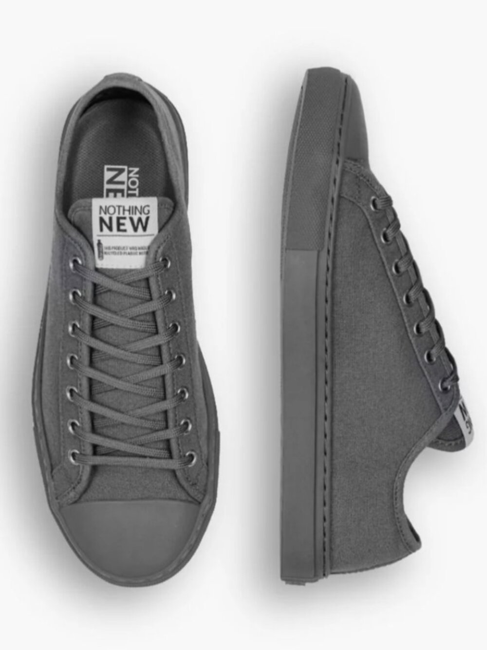 Nothing New Men's Classic Low Top Grey Lightweight Ortholite Sustainable 10.5